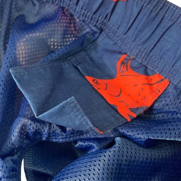Old Navy Ocean Swim Trunks Size XL Tall 6" Pockets Blue Orange Fish Brief NWT - Picture 9 of 12